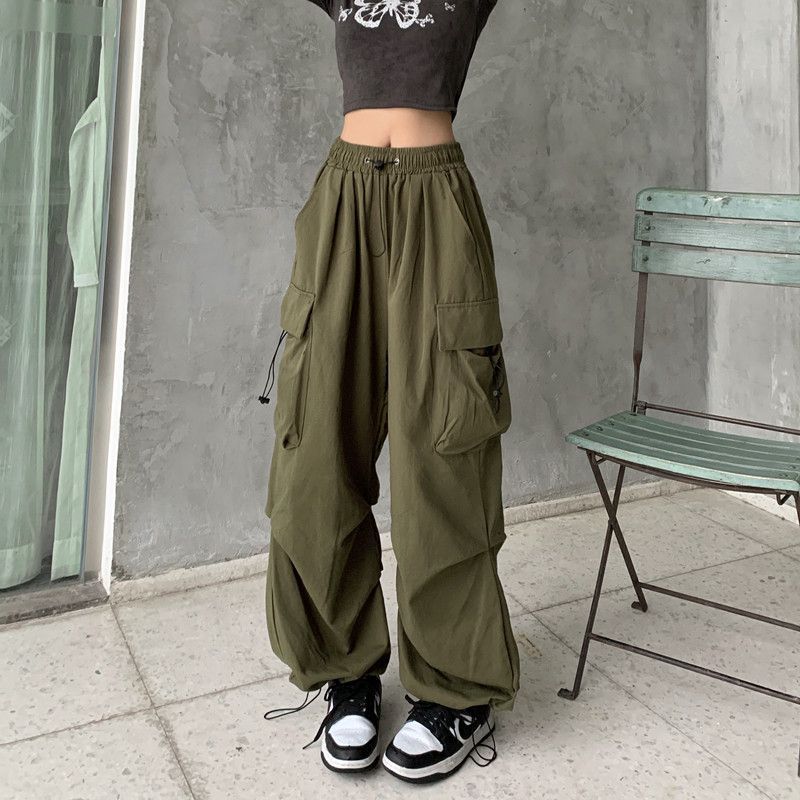 American Retro Workwear Casual Pants Women's Summer Versatile Straight Drape Leg Pants Loose Wide Leg Pants